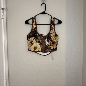 Floral Brown Crop Top - Windsor
